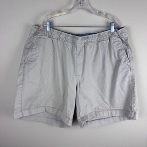 LL Bean Mens Standard Fit Khaki Beige Cotton‎ Blend Elastic Waist Shorts XXXL